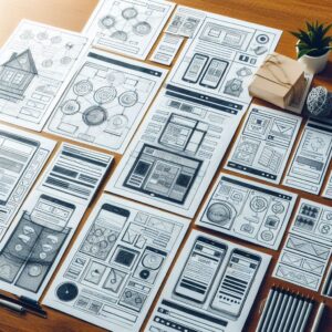 Website wireframes and prototypes